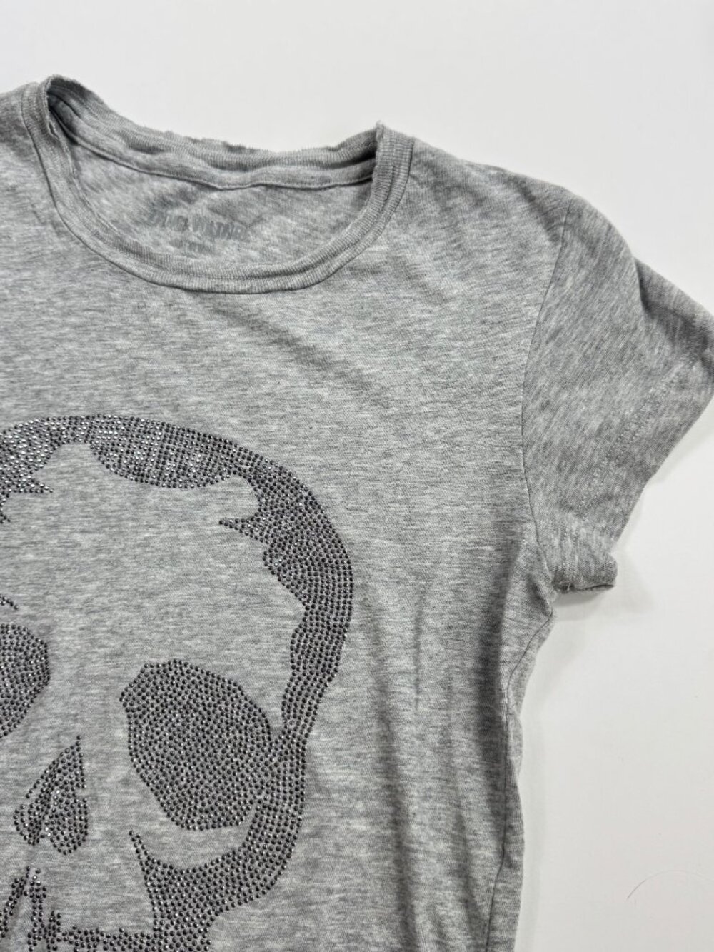 Zadig & Voltaire Skull T Shirt Gray Short Sleeve Sz XS - Picture 4 of 12